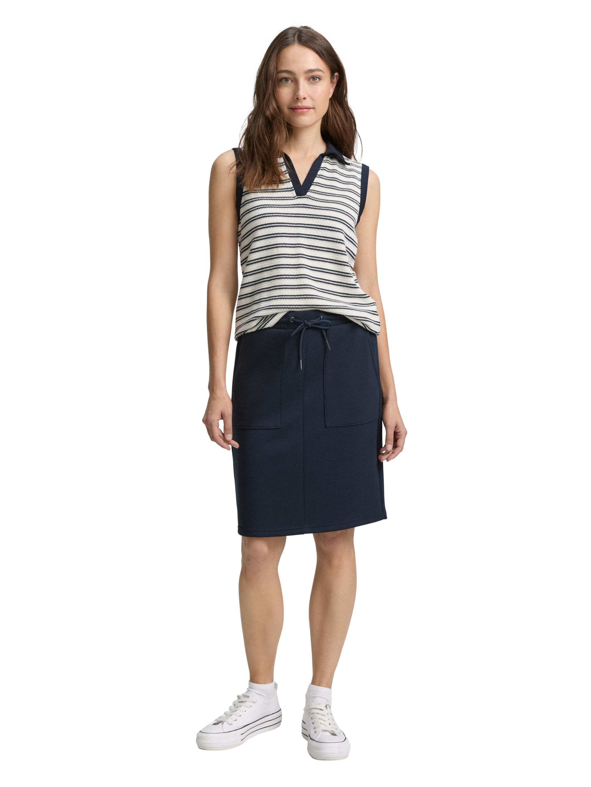 Tom Tailor Damen 1047630 Jerseyrock mit Kordelzug