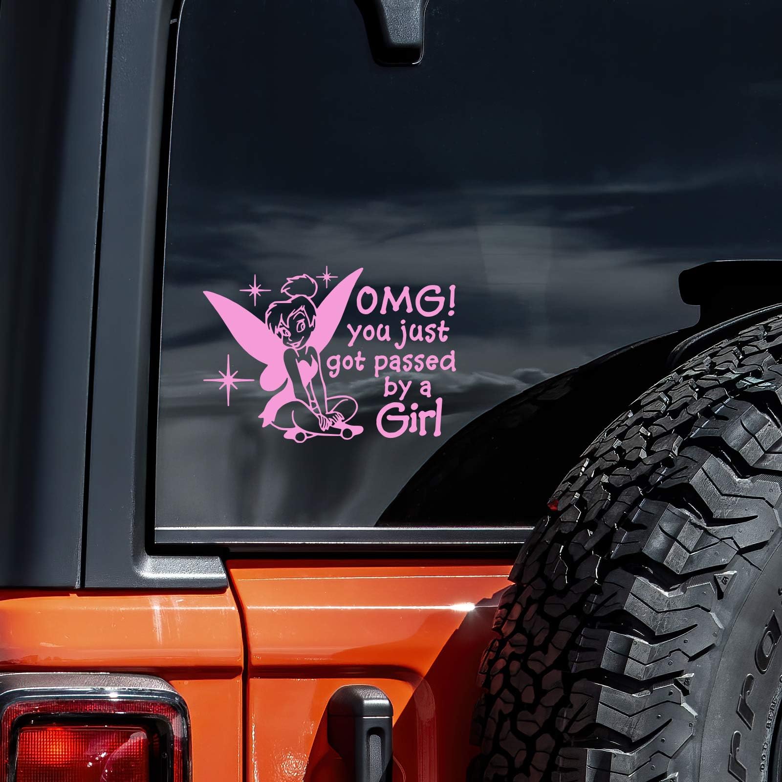 OMG You Got Passed by A Girl Decal Vinyl Sticker Auto Car Truck Wall Laptop | Soft Pink | 6" x 4"