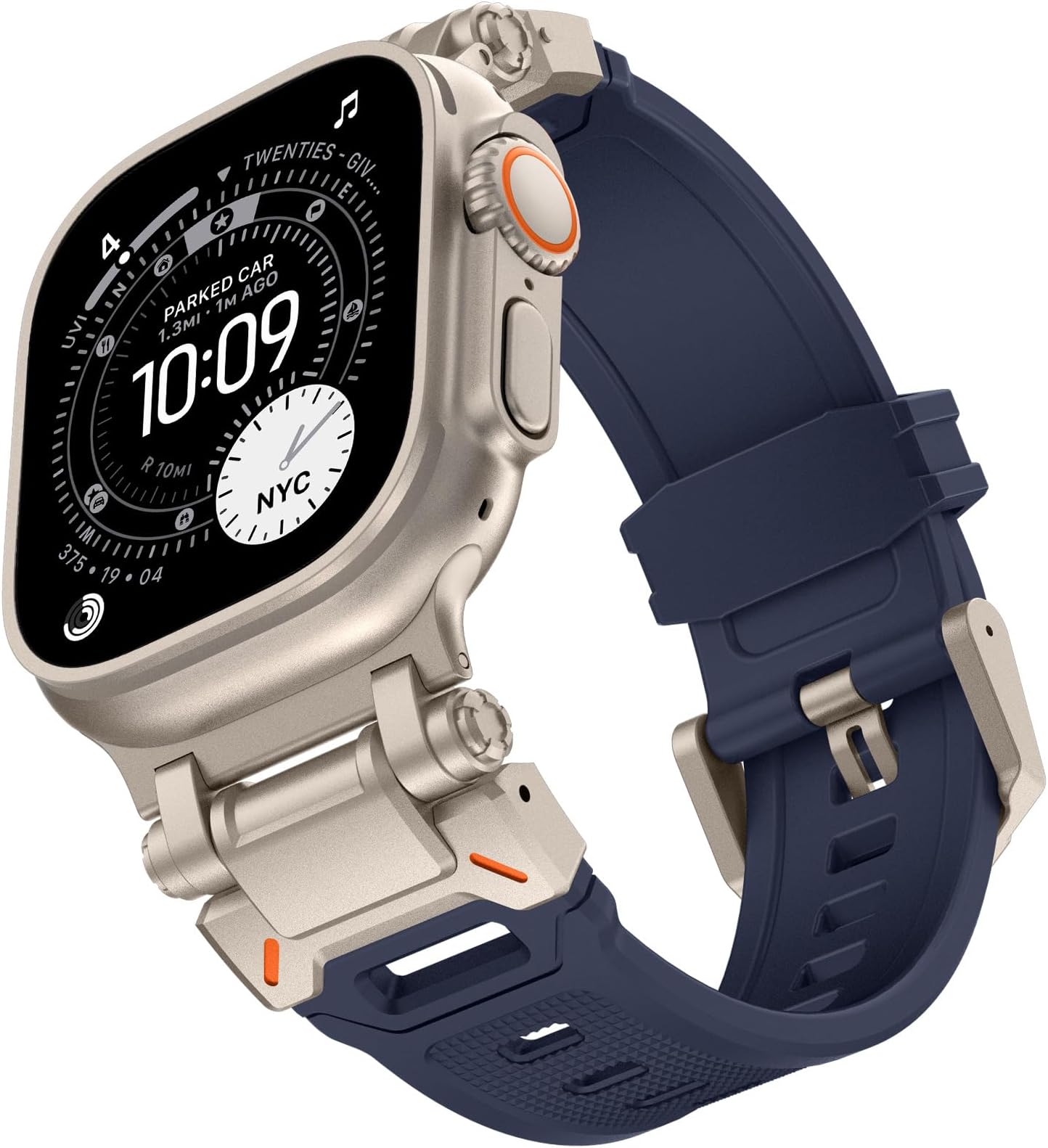 Rugged TPU Sport Band for Apple Watch Ultra 3/2/1 49mm, Metal Connectors for Apple Watch Series 11/10/SE3 46mm Series 9/8/SE2/7/6/SE/5/4/3/2/1 45mm/44mm/42mm