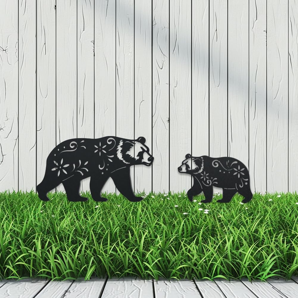 WADORN Bear Metal Outdoor Statues Silhouette - Image 4