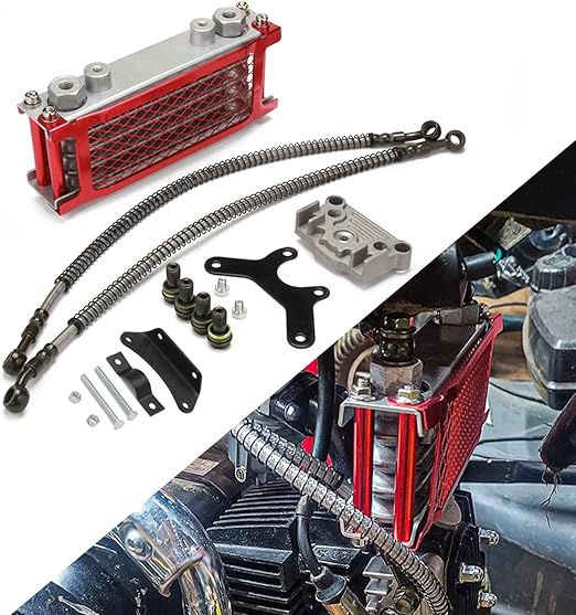 USTPO Motorcycle Oil Cooler Cooling Radiator Engine Kit