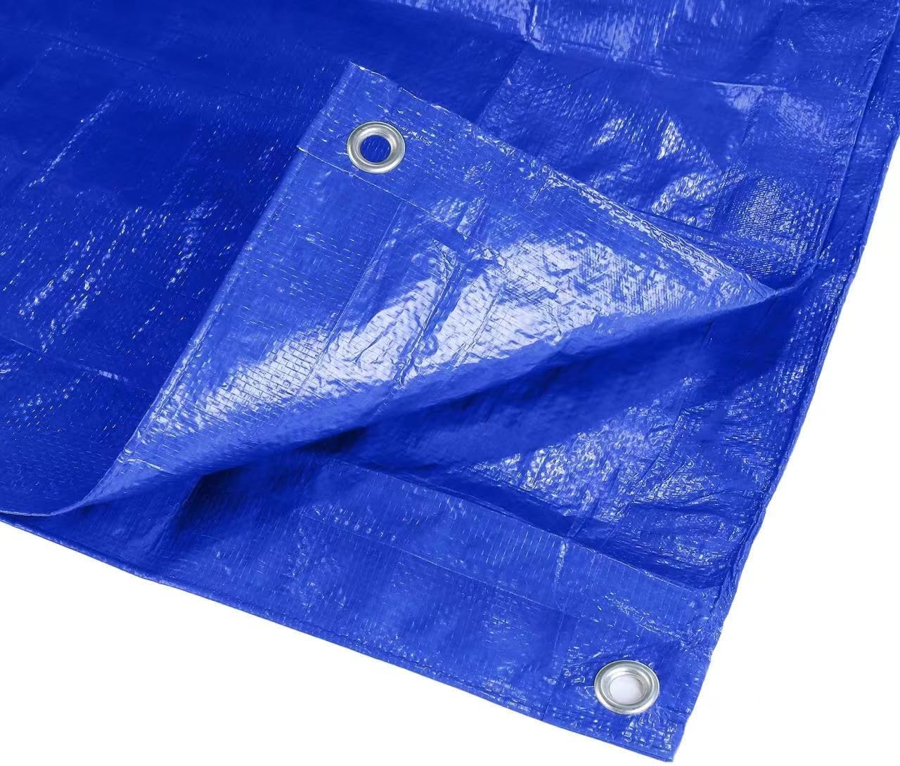 Kav Blue 2.40 X 3.60M (8X12 Ft) Green Waterproof Tarpaulin Tarpoline Tarpaulins Tarp For Universal Covering Garden Furniture, Camping, Roof Caravan Building Site Ground Sheet With Eyelets 120 Gsm