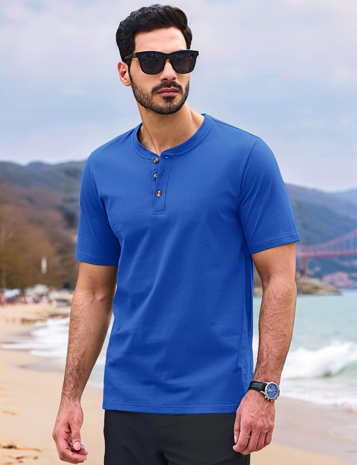 Cotrasen Men's Henley Shirts Short Sleeve 3 Button T-Shirts Casual Lightweight Basic Tee Fashion Summer Tops - Image 4