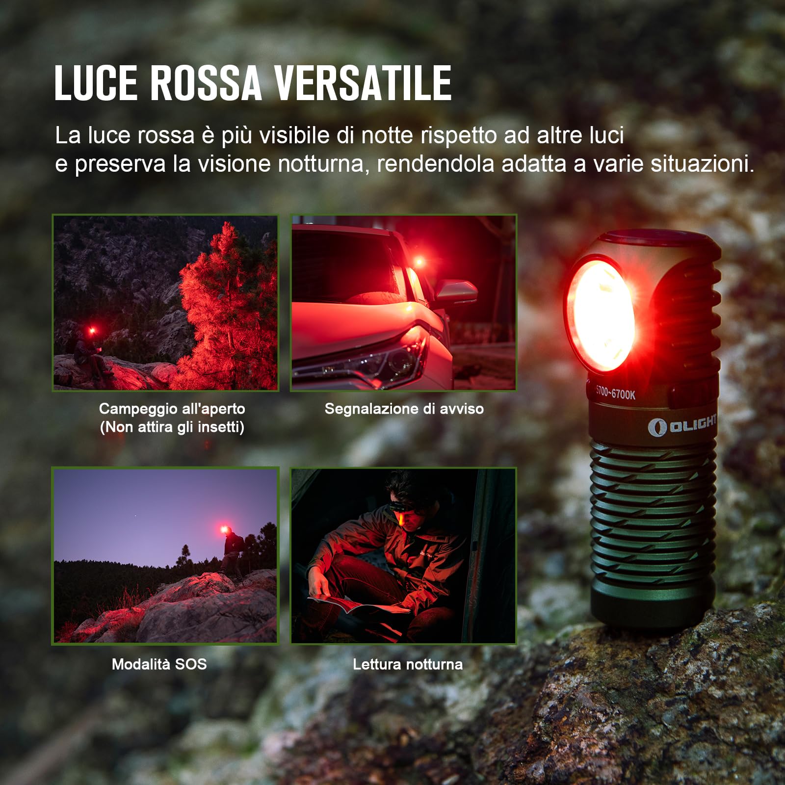 OLIGHT Perun 2 mini Lampada Frontale LED 1100 Lumen Torcia Elettrica Ricaricabile 5 Livelli di luminosità, Regolabile a 180° per Corsa, Jogging, Campeggio, le segnalazioni di emergenza(Verde Oliva NW)