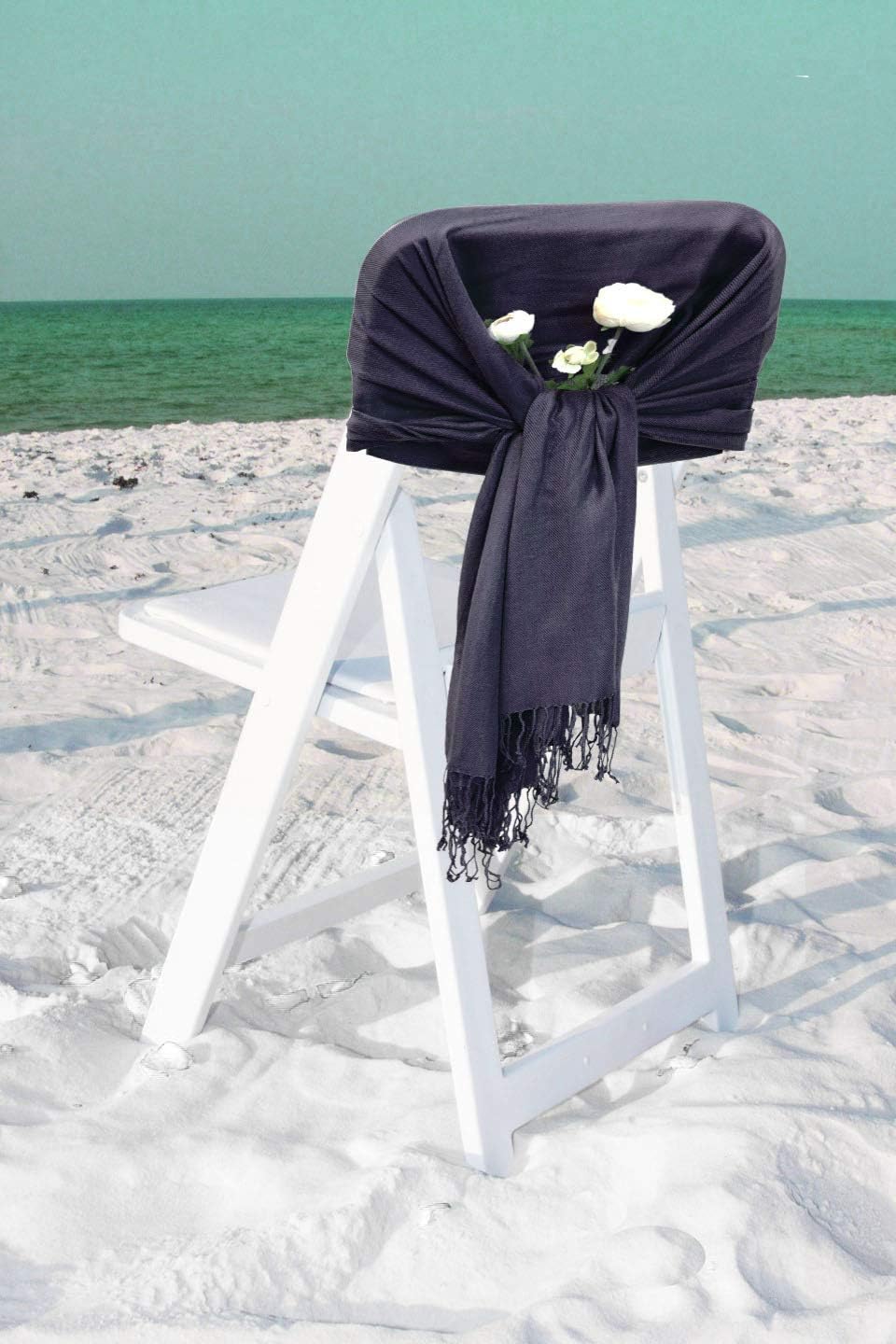 Sakkas Large Soft Silky Pashmina Shawl Wrap Scarf in Solid Colors - Image 4