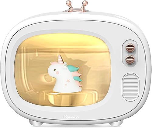 Humidificadores de animales de niebla fría, luces nocturnas LED, mini humidificador USB lindo, 30 dB silencioso, 13.5 fl oz, 800 mAh inalámbrico,