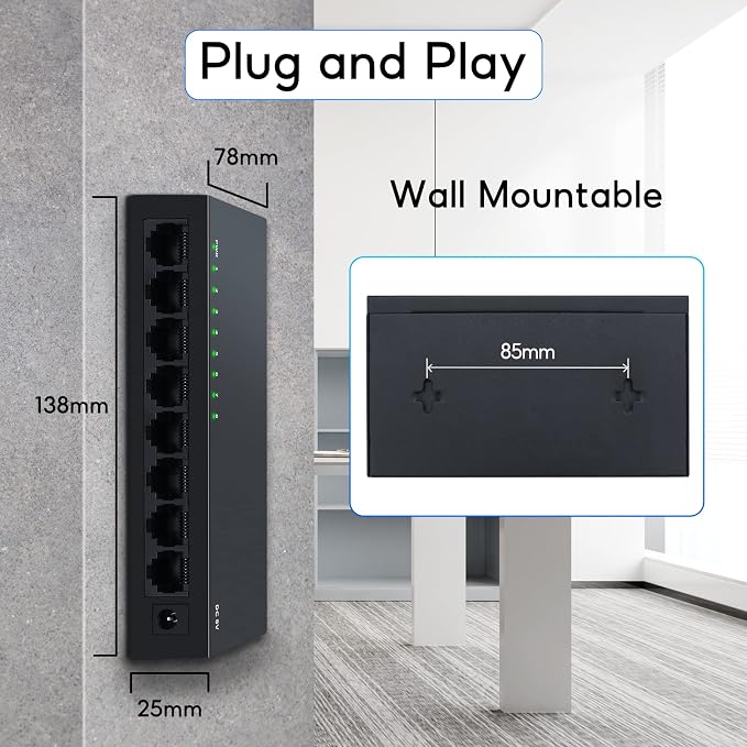 Sodola Switch Ethernet Gigabit 8 Puertos miniatura 6