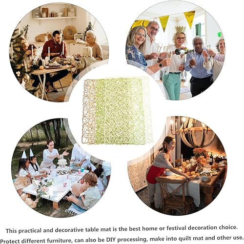 Miniatura 6 de Mikinona 4 manteles individuales tejidos de cuerda de papel de ratán, manteles individuales de papel aislados, tapete decorativo para colocar tazas,