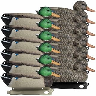Hardcore Waterfowl Field Series Mallard Floater Decoys, 12 Pack (6 Mallard Drakes & 6 Mallard Hens)