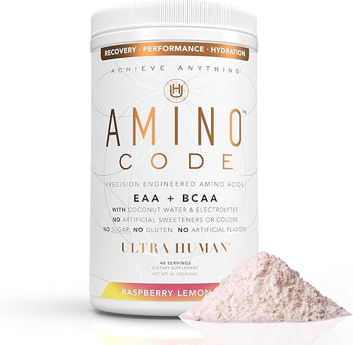 Ultra Human Amino Code Aminoácidos esenciales + BCAA + electrolitos de agua de coco Bebida energética de aminoácidos de recuperación de
