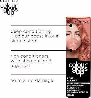 Clairol Colour Gloss Up, Temporary Colour Gloss, Rose All Day, 130ml