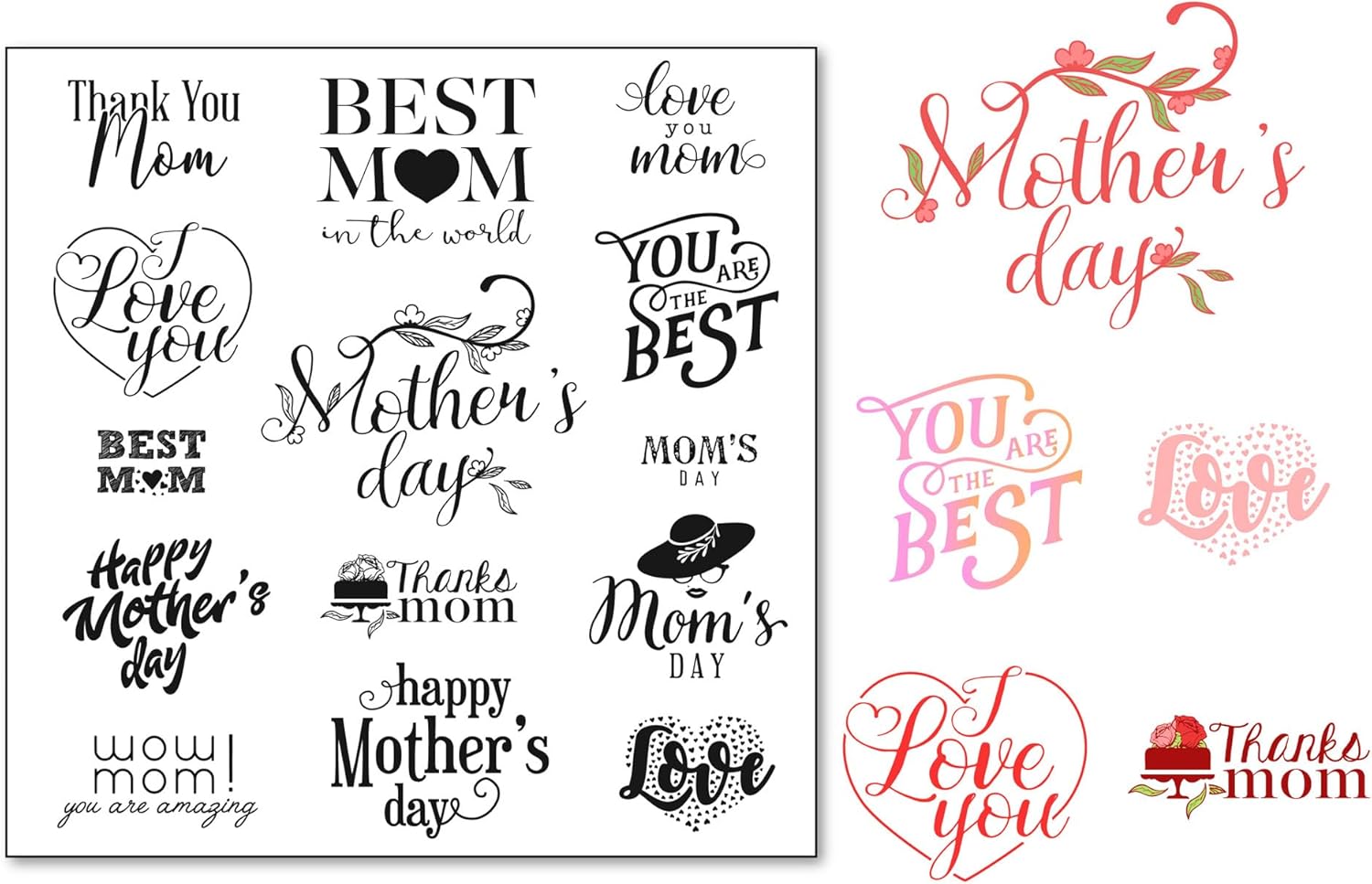 Mother's Day & Father's Day Clear Stamps - My Hero Words Phrase Stamps For Card Making, Journaling & Scrapbooking