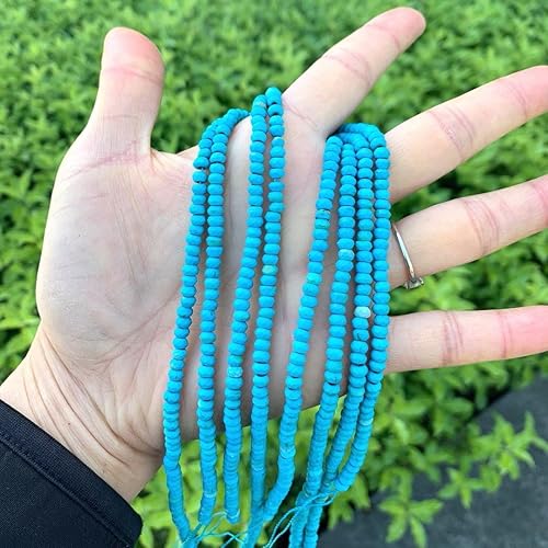 Miniatura 5 de Adabele - Piedra preciosa curativa de cuarzo azul turquesa natural, 1 hebra de 0.157 in, cuentas pequeñas facetadas sueltas (117-125 piezas) para