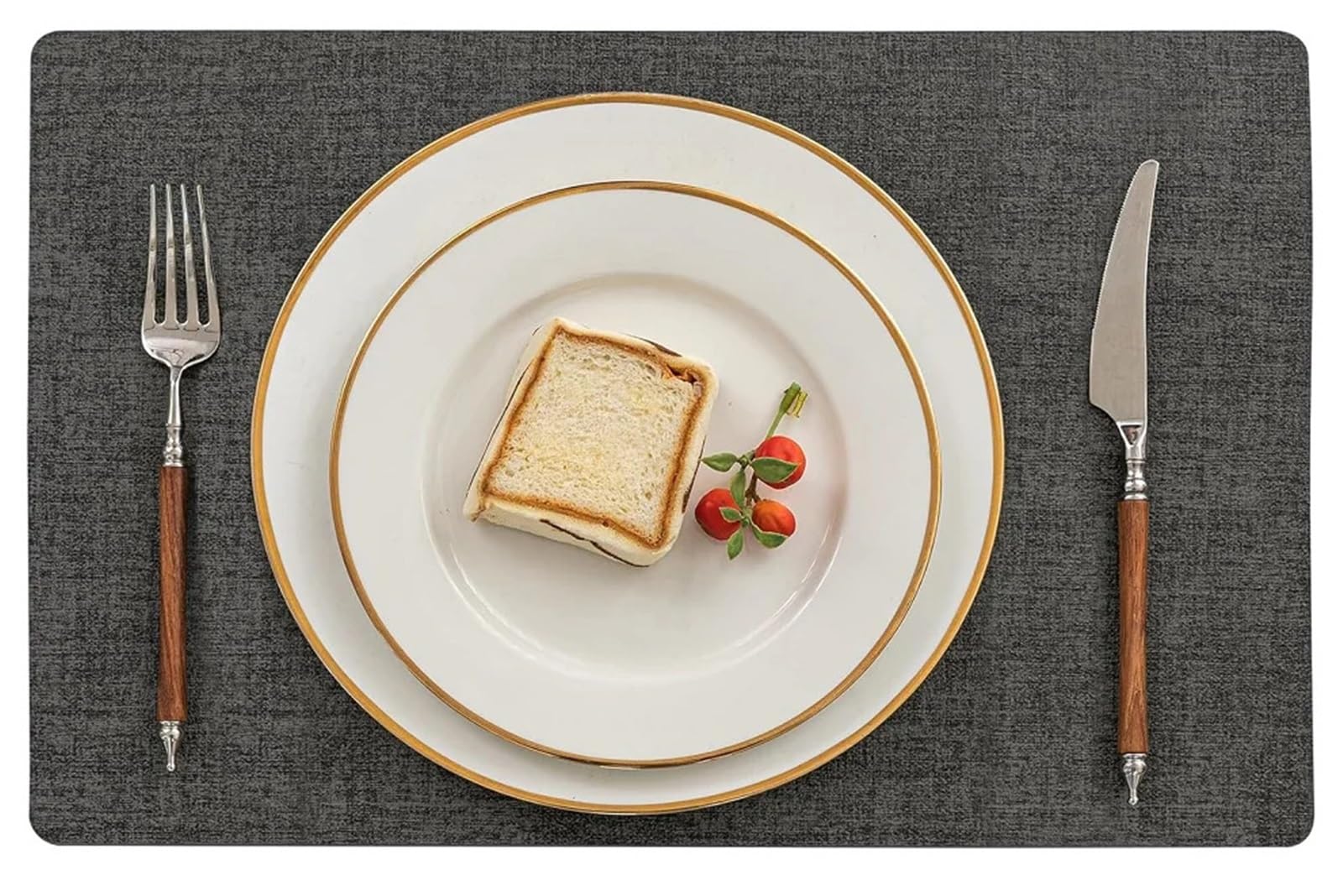 Manteles Individuales Lavables Mantel Individual de Doble Cara Cuero, Antideslizante, Cuadrado, for Cocina, Interior y Exterior para Cocina(Black,4pcs 43x30cm)