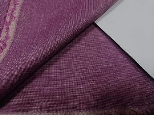 Miniatura 6 de Two Tone Linen Fabric (Iridescent) brinjal Purple x White 54" White Linen