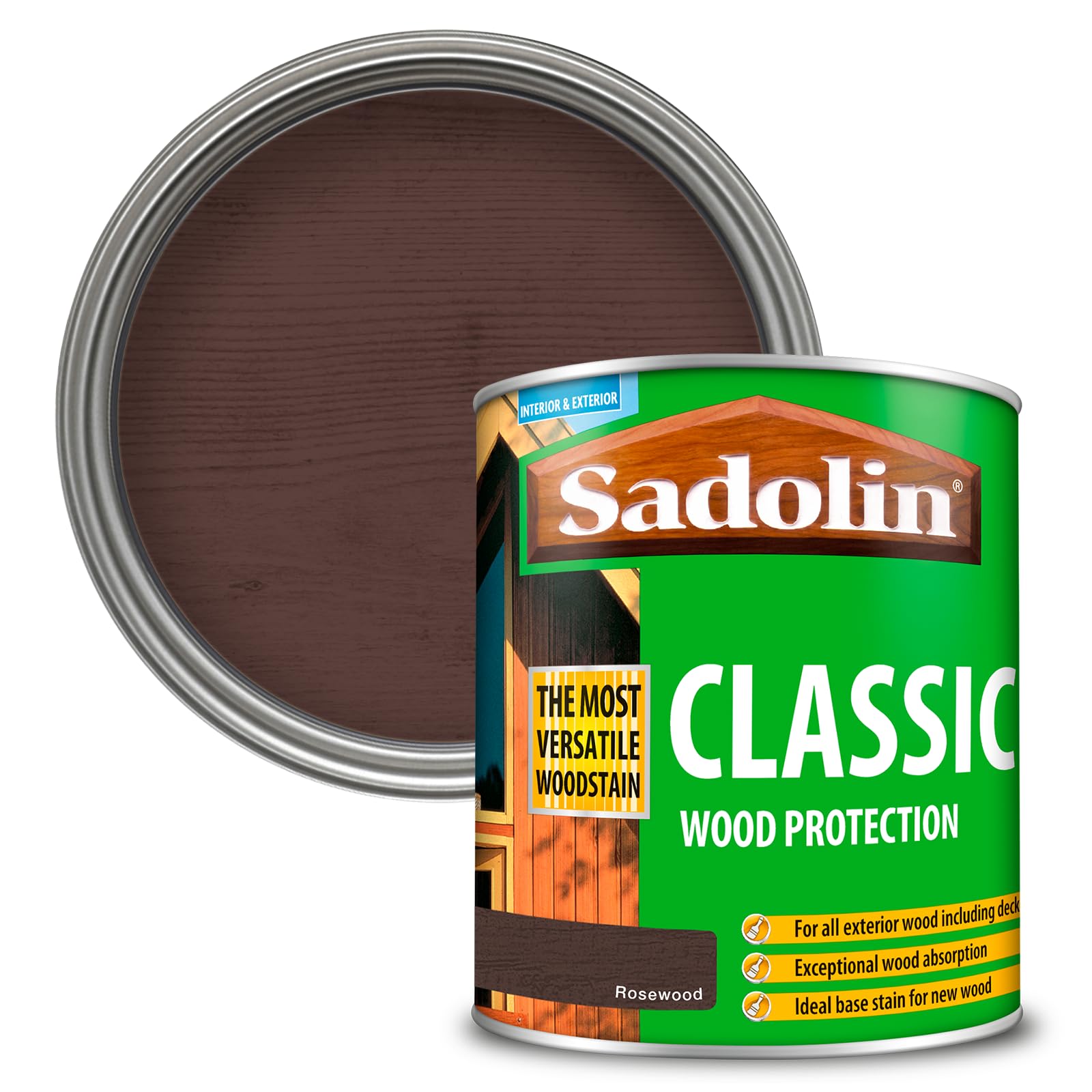 Sadolin Classic All Purpose Woodstain 750ml - Deep Penetrating Protection (Rosewood)
