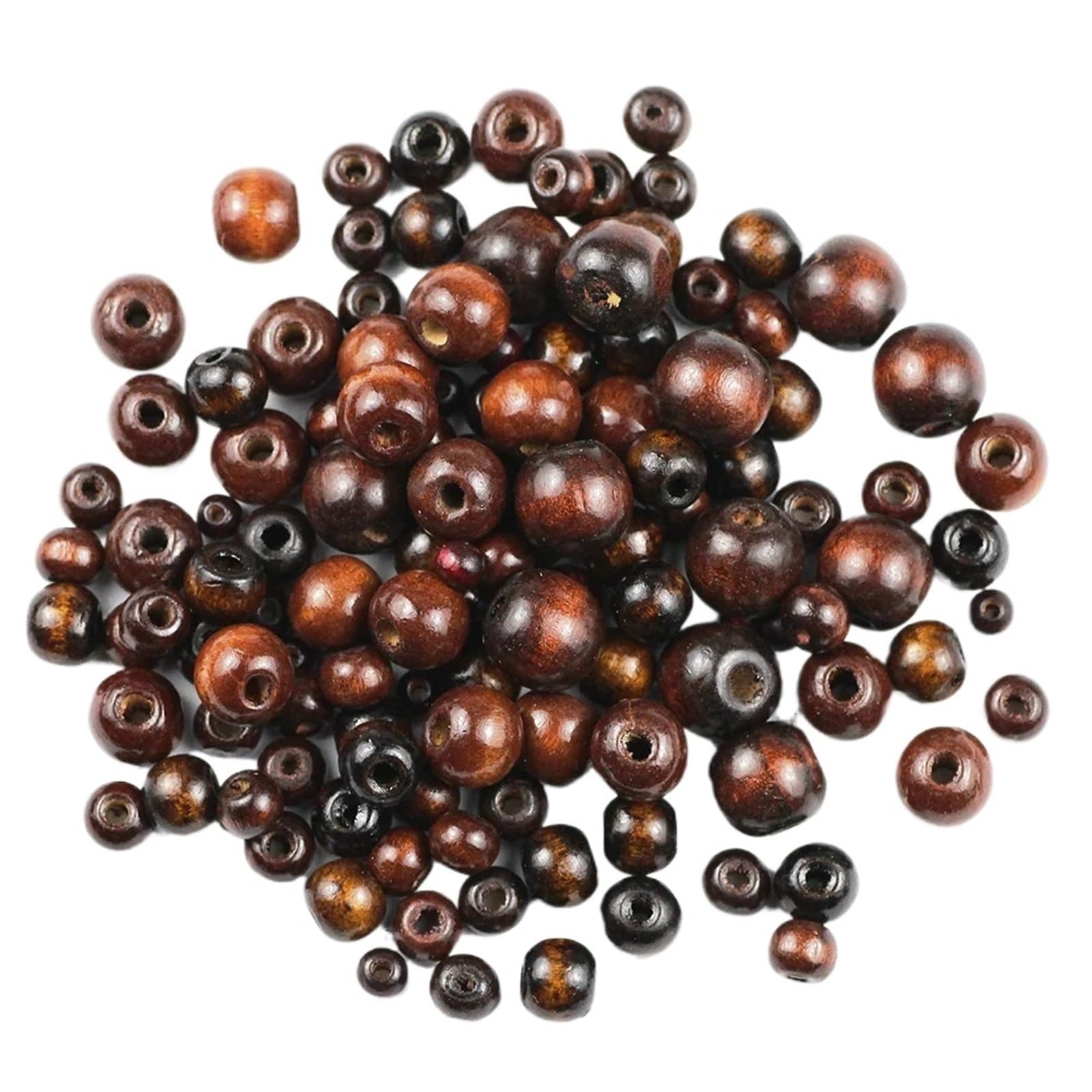 10~500 cuentas redondas de madera natural marrón, sueltas for hacer joyas y pulseras para Decoraciones Macrame