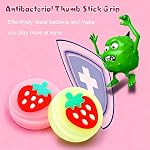 Switch 2 Thumb Grip Button Caps, Cute Luminous Silicone Joystick Caps Replacement Joystick Covers for Switch 2 Controller Accessories 4 Pack - Strawberry Pink