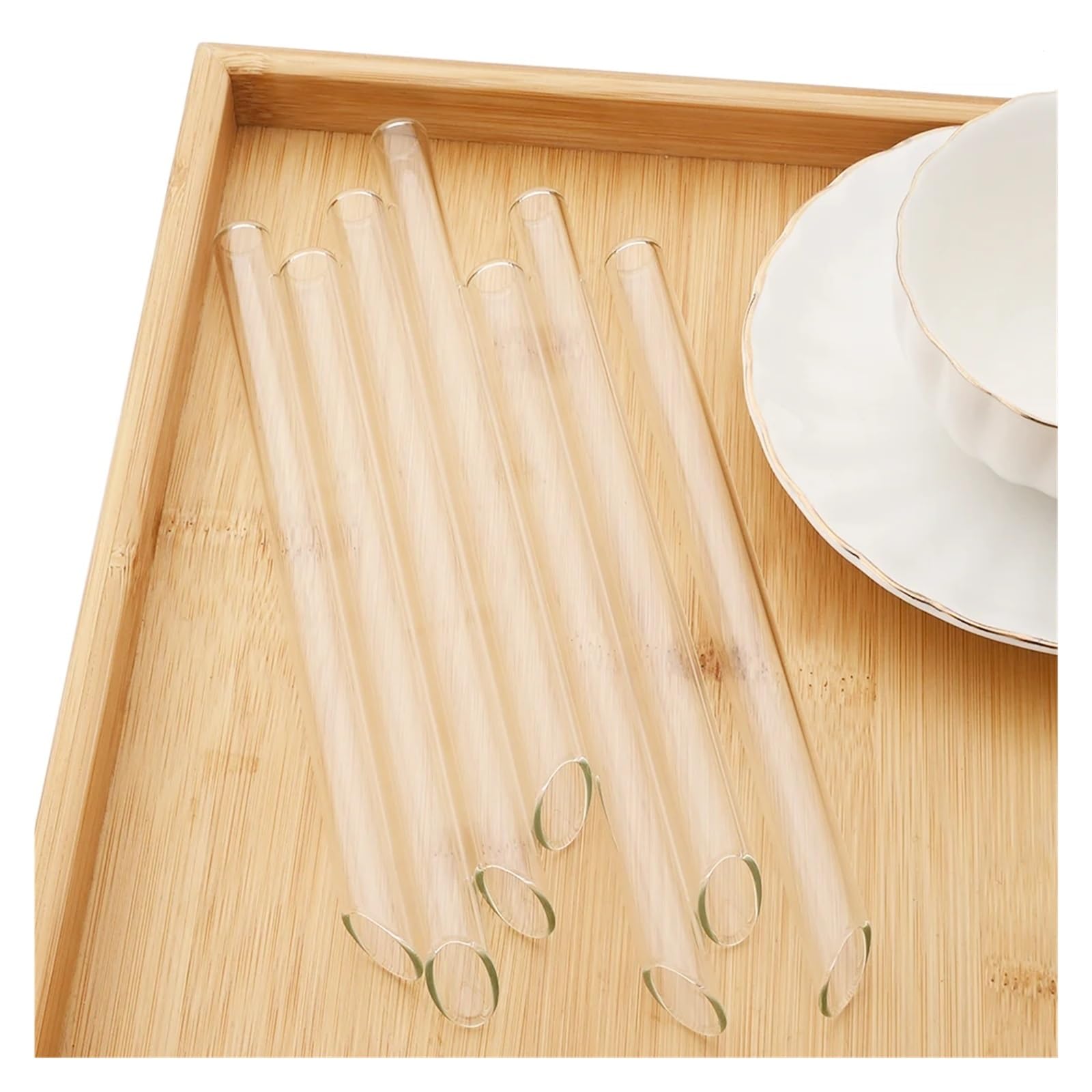 Glass Straws 8/12/14mm Glasstrohhalme 10/20Stk Wiederverwendbare Trinkhalme Set Bubble Tea Smoothies Bar Zubehör(20Pcs 12mm Straight)