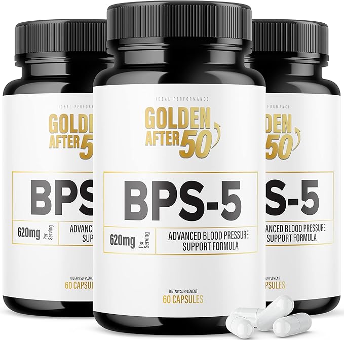 (3 Pack) BPS5 for Blood Pressure Supplement BPS5 Golden After 50 Pills (180 Capsules) Amazon