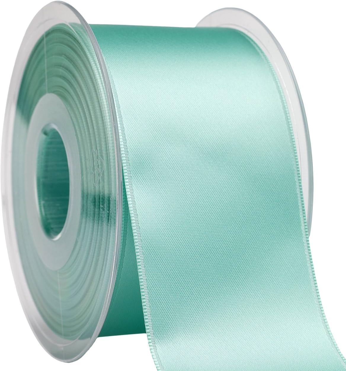Morex Ribbon 03550/25-086 DF Swiss Satin Ribbon 2" X 27 YD Spearmint Ribbon for Gift Wrapping, Birthday Gift Cards, Satin Dress for Women, Silk Ribbons for Crafts, Wedding Gifts for Couple