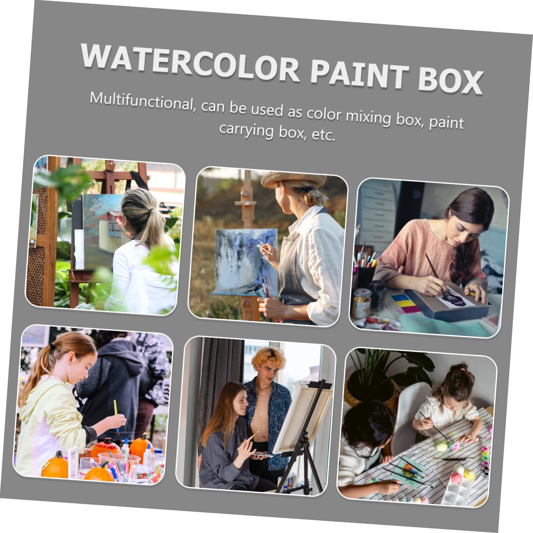 Housoutil Palette de Peinture Abs 36 Cases Sèche et Soudée pour Aquarelle et Gouache 100% Étanche