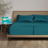 Vista 18 de Thread Spread - Juego de sábanas de 100% algodón egipcio con tejido de satén de 800 hilos de la colección Exotic Hotel, color blanco y marfil