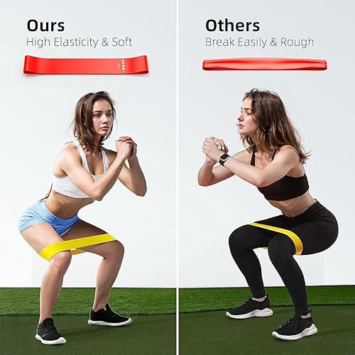 Miniatura 4 de Bandas de resistencia para ejercitarse, conjunto de 5 piezas de bucles elásticos para entrenamientos de cadera y piernas Con color,Rojo