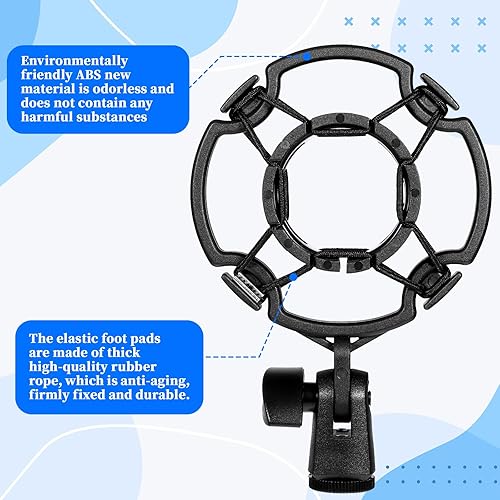 Miniatura 2 de Soporte de micrófono para micrófono, soporte de micrófono, condensador, antivibración, soporte universal para micrófonos para soporte de micrófonos