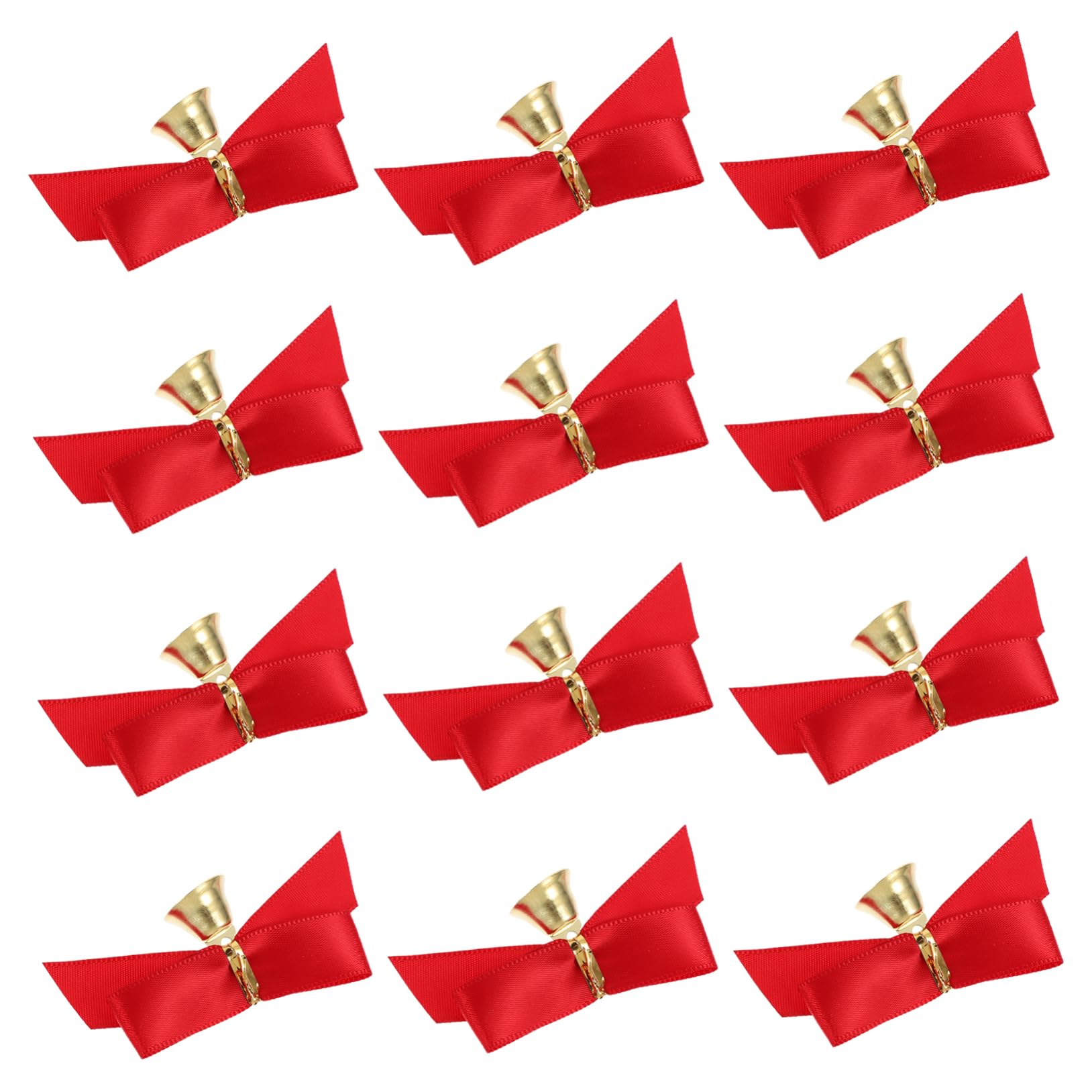 Lazo de Navidad rojo con campana PRETYZOOM cinta de poliéster para decoración de árbol pack de 3