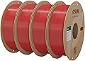 eSUN PLA+ Filament 1.75mm, Renforcé Ténacité Imprimante 3D Filament PLA Plus, Précision Dimensionnelle +/- 0.03mm, 1KG par Bobine, 4 Bobines pour Imprimante 3D,Rouge Foncé*4