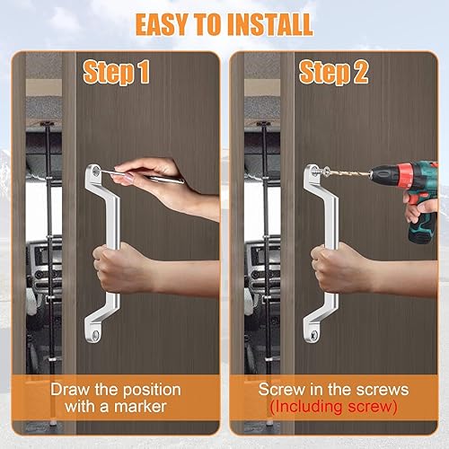 Miniatura 5 de Linkstyle 2 manijas para puerta de entrada de acero inoxidable 304, barra de asistencia de puerta de entrada de acero inoxidable, para RV, barco,