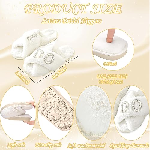 Miniatura 10 de Juego de regalo de novia con texto en inglés "I Do Bride Slide", bata de novia, parche para novia, bolsa de cosméticos, brazalete, aretes, collar