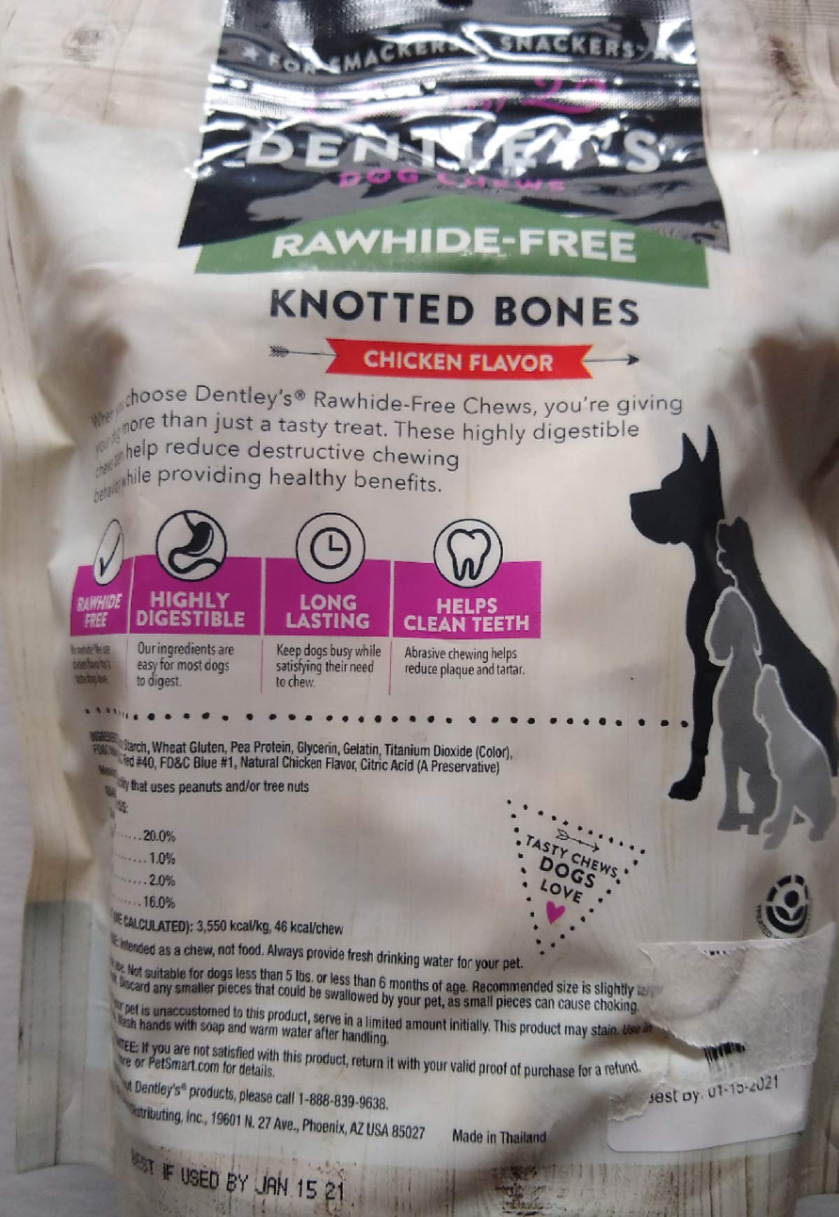 dentley's rawhide free knotted bones