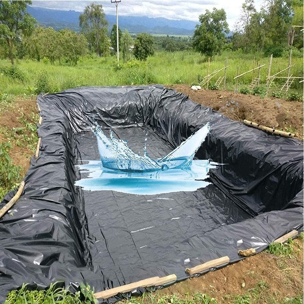Wytrzymała wkładka do stawu HDPE 8 mil, trwała gumowa wkładka do stawu dla solidnej ochrony, 3 x 3 m, 3 x 8 m, 4 x 6 m, 4 x 8 m, 5 x 5 m, idealna do budowy i konserwacji stawu 12 x 20 m