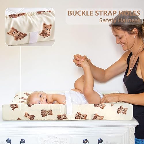 Miniatura 3 de LifeTree Funda para cambiador de pañales para niños y niñas, sábanas ajustables de muselina suave, mezcla de algodón de bambú de 16 x 32 pulgadas,