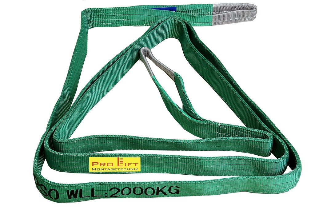 2t Hebeband mit 2 Schlaufen, Länge 6m, 2-lagig genäht, WS26J, 02186