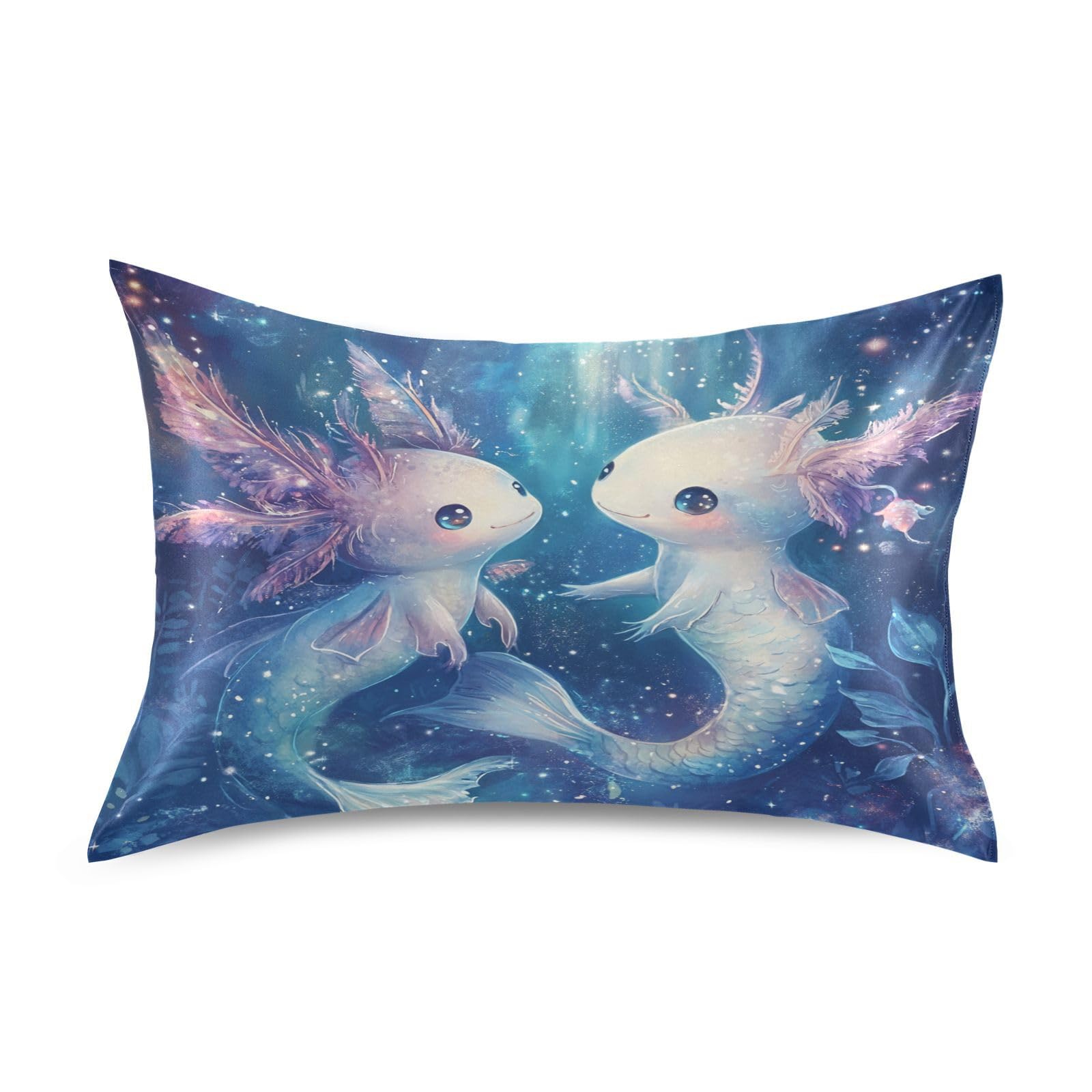 Taie d'oreiller en satin anti-friction Axolotl sirène ALAZA 50x101