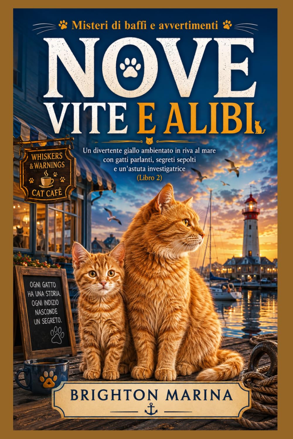 Nove vite e alibi: Un divertente giallo ambientato in riva al mare con gatti parlanti, segreti sepolti e un'astuta investigatrice (Libro 2) (Misteri di baffi e avvertimenti)