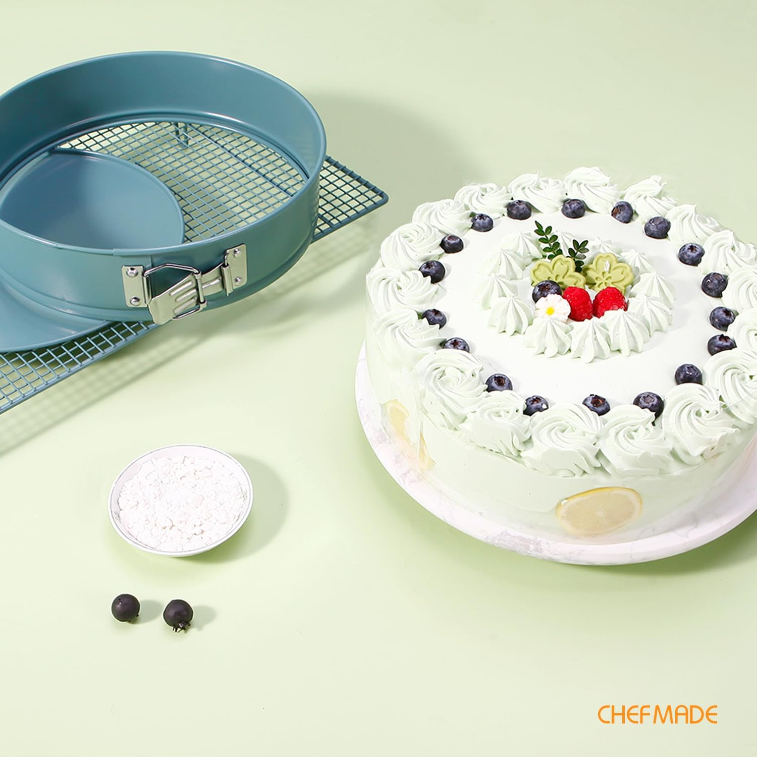 CHEFMADE Springform Pan, 10-Inch Nonstick Carbon Steel Round Cake Pan