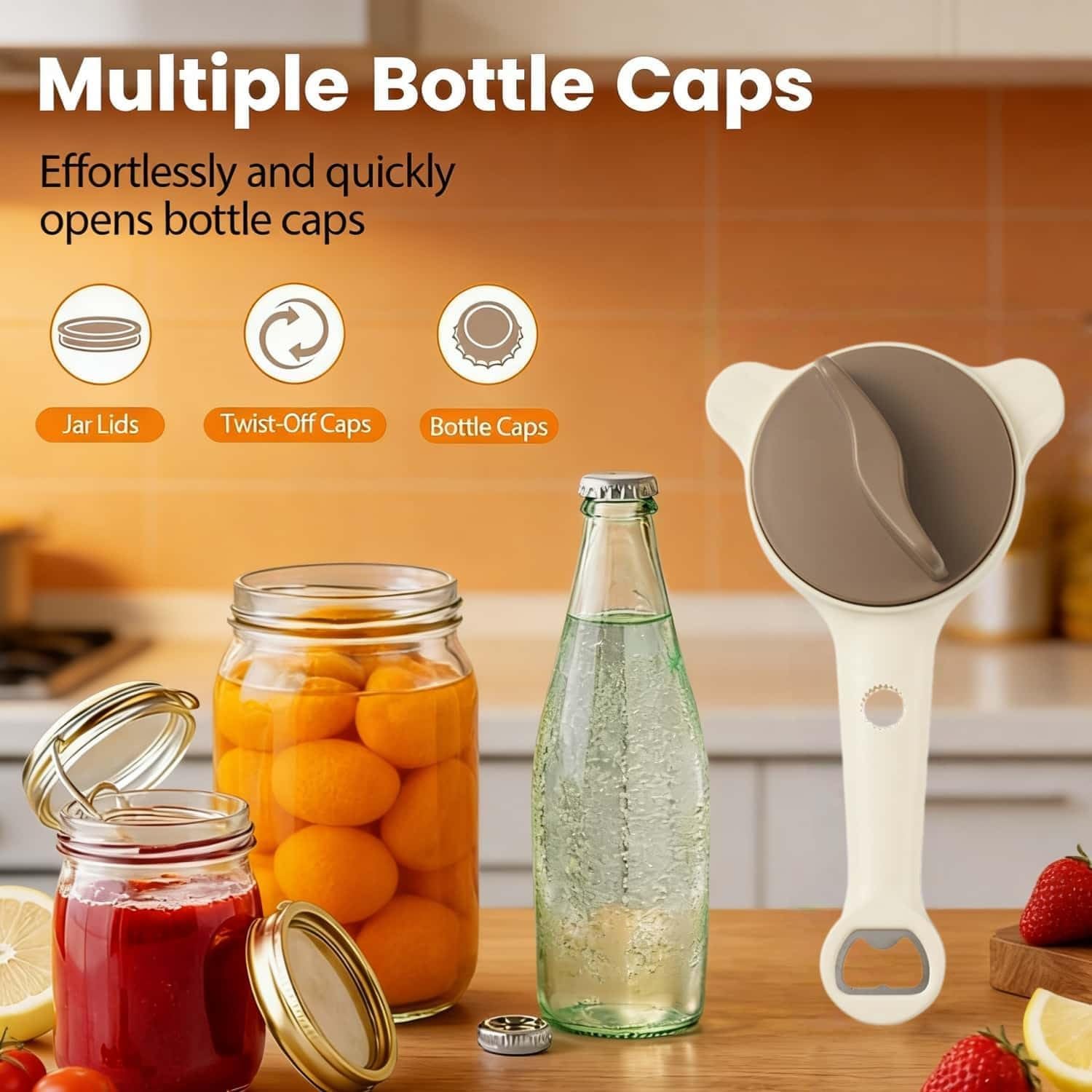 4-in-1 Jar Opener, 2026 New Adjustable Stainless Steel Lid Remover for Seniors & Arthritis Sufferers, Fits Kitchen Jars, Bottles & Cans(3PCS)