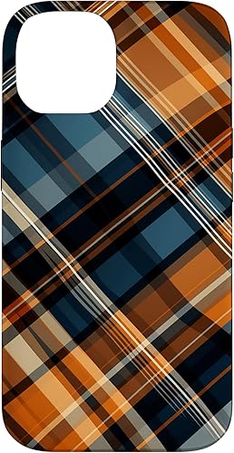 Miniatura 4 de Funda para iPhone 1212 Pro Navy Black and Orange Plaid Halloween Otoño Calabazas