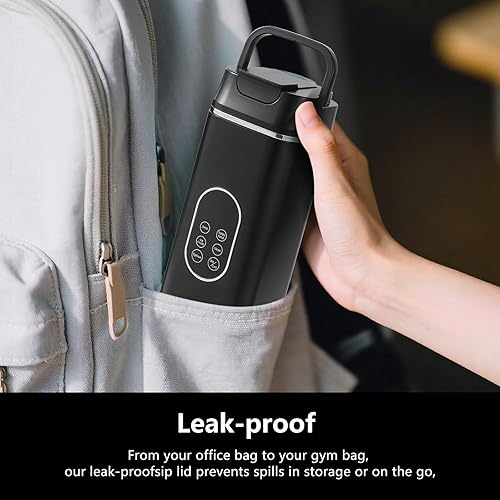 Miniatura 5 de Licuadora personal portátil con 12 cuchillas de acero inoxidable – USB recargable para batidos de batidos, taza de 14 onzas/14.2 fl oz y tapa