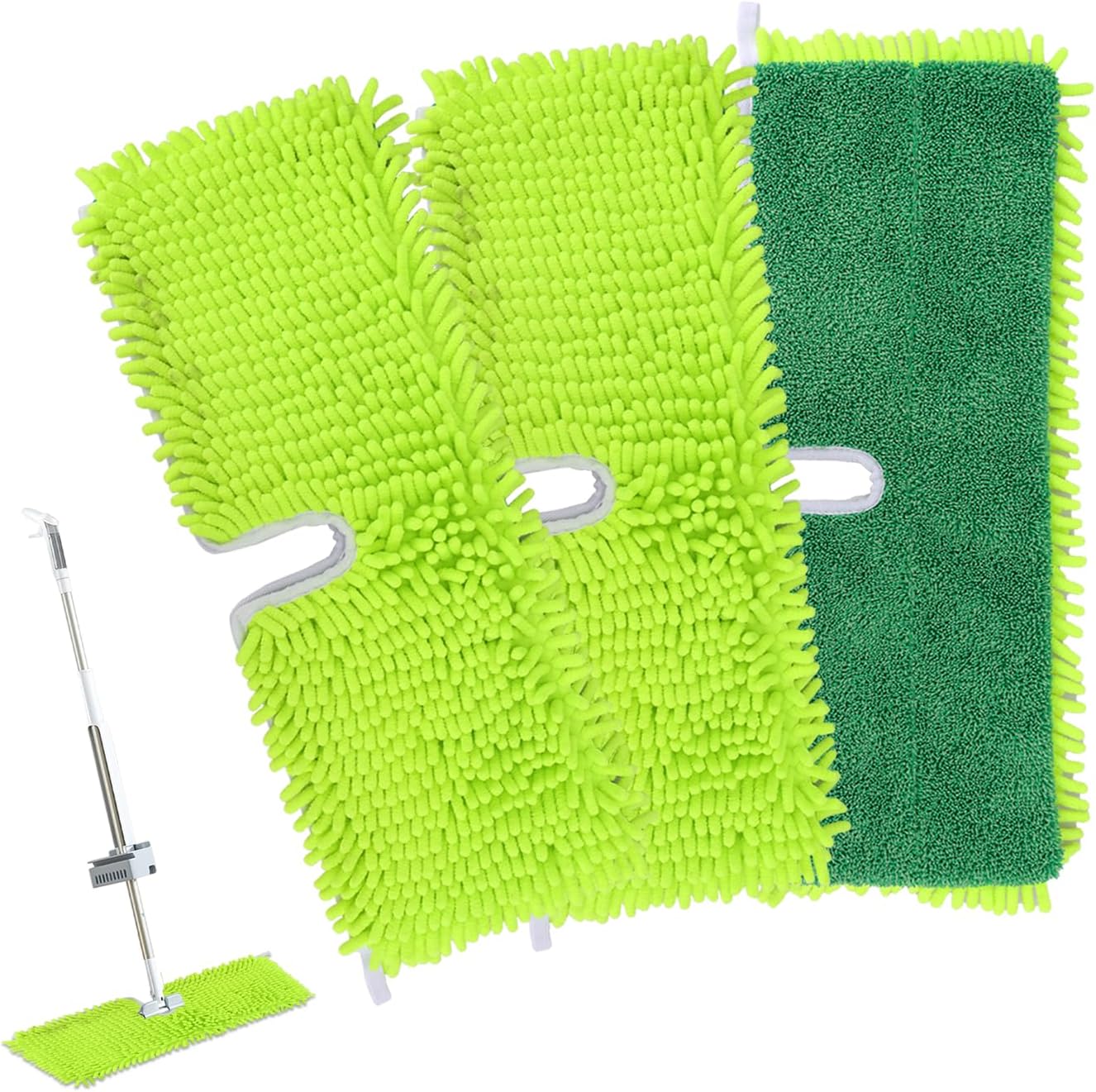 18" 2-Sided Mop Pads for Libman 18" 2-Sided Microfiber Dust Mop | Hardwood Floor Mop - Dual-Action Flip Mop - Double Sided Replacement Pad for Dry/Wet Use - Hard Surface Floor Duster Mop Head - 5Pack