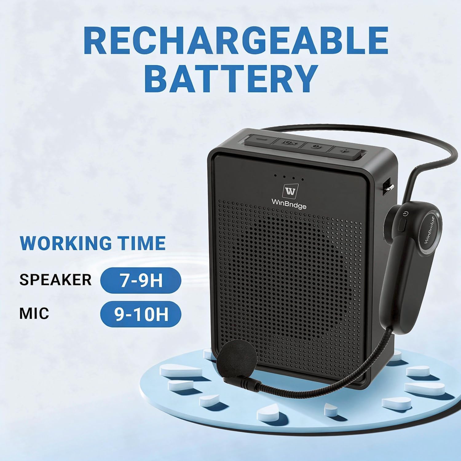 Cuffie con amplificatore vocale senza fili, microfono e altoparlante ultra portatili dal suono originale, altoparlante megafono da 15 W con microfono Bluetooth, sistema PA personale per insegnanti