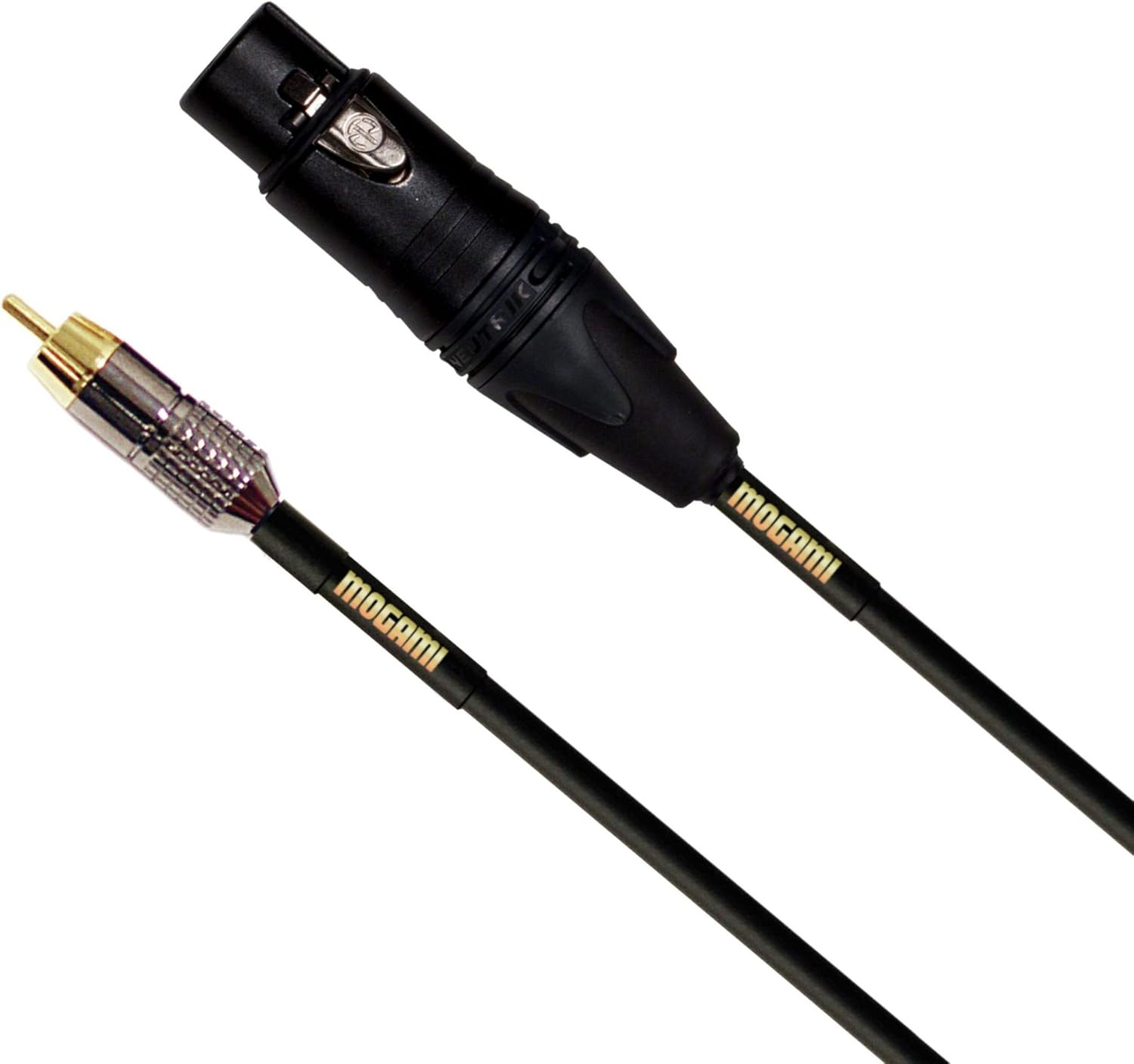 Mogami GOLD XLRF-RCA-12 Unbalanced Audio Adapter Cable, XLR-Female to RCA Male Plug, Gold Contacts, Straight Connectors, 12 Foot