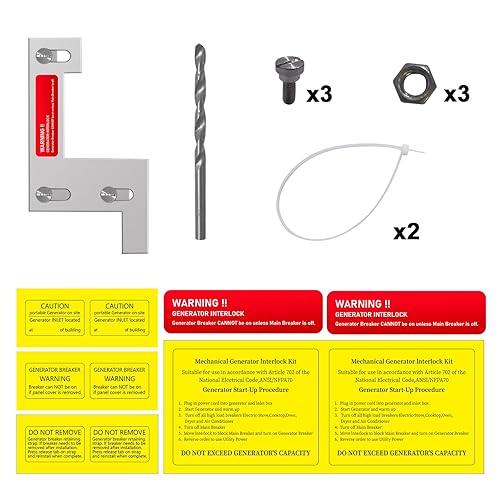 Miniatura 6 de Kit de bloqueo de generador compatible con Siemens, ITE, Gould Murray y Thomas y Betts paneles de 150 o 200 amperios, espacio de 1 14 pulgadas entre