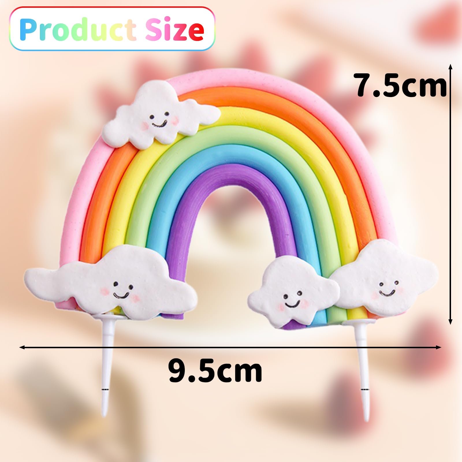 Toppers per Torta, Arcobaleno Set Decorazione Nuvola Cake