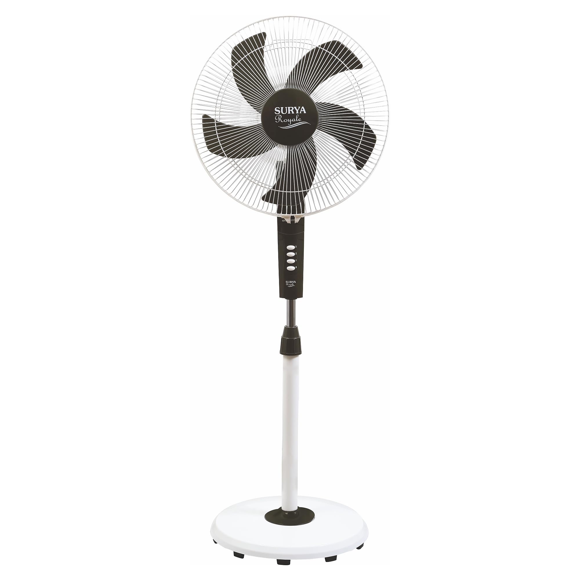SURYA ROSHNI Royale 400mm Pedestal Fan – 5 Aerodynamic Blades, 63W, 90° Oscillation, Double Ball Bearing, Enhanced T.O.P. Protection, 3-Speed Control – Hunter Green & White-image-10