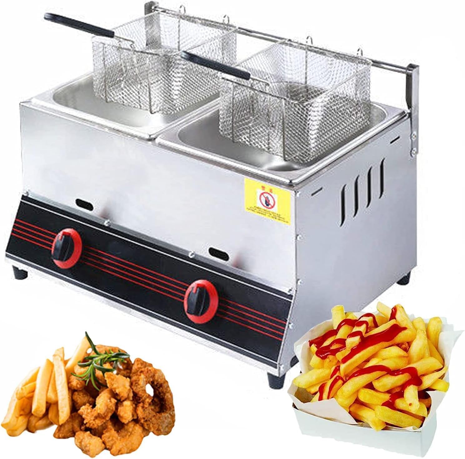 Amazon.com: Commercial deep fryer, Stainless Steel LPG Propane Fryer ...